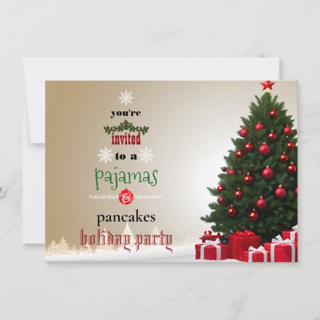Weihnachtsfeiertag Pajamas & Pancakes Party Einladung (Vorderseite)