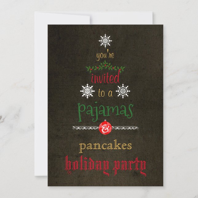 Weihnachtsfeiertag Pajamas & Pancakes Party Einladung (Vorderseite)