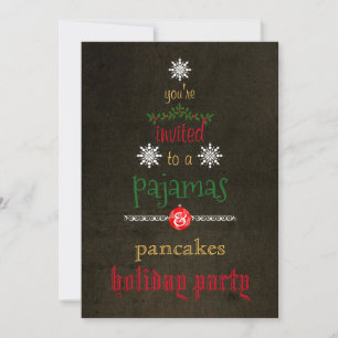Weihnachtsfeiertag Pajamas & Pancakes Party Einladung
