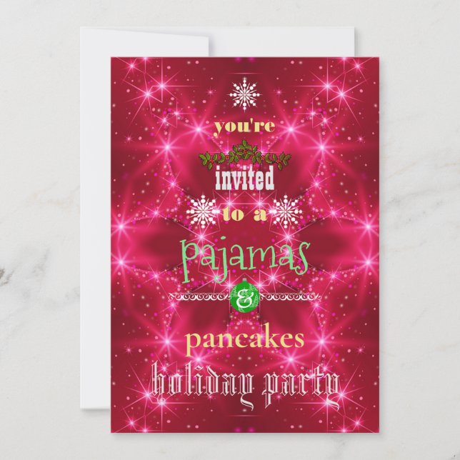 Weihnachtsfeiertag Pajamas & Pancakes Party Einladung (Vorderseite)