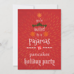 Weihnachtsfeiertag Pajamas & Pancakes Party Einladung