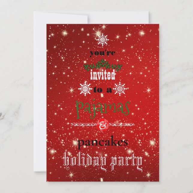 Weihnachtsfeiertag Pajamas & Pancakes Party Einladung (Vorderseite)