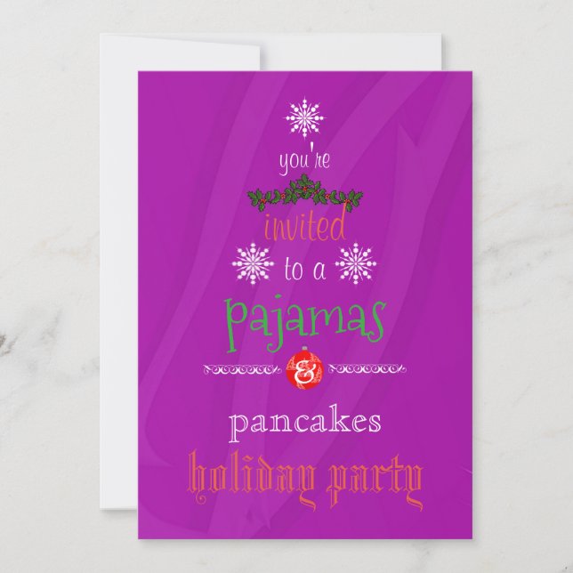 Weihnachtsfeiertag Pajamas & Pancakes Party Einladung (Vorderseite)
