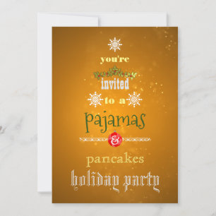 Weihnachtsfeiertag Pajamas & Pancakes Party Einladung