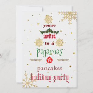 Weihnachtsfeiertag Pajamas & Pancakes Party Einladung