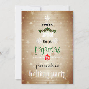 Weihnachtsfeiertag Pajamas & Pancakes Party Einladung