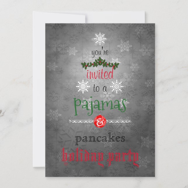 Weihnachtsfeiertag Pajamas & Pancakes Party Einladung (Vorderseite)