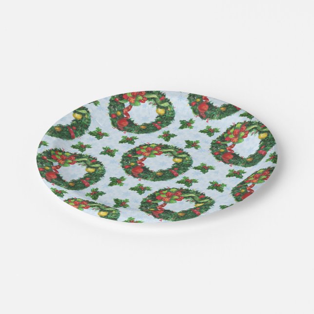 Weihnachtsfeiertag Pappteller (Schrägansicht)