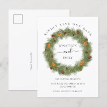 Weihnachtsfeiertag Pine Cones Orange Save the Date