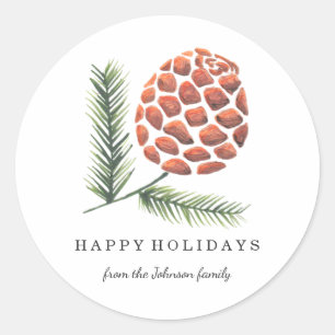 Weihnachtsfeiertag   Pinienzapfenbaum   Aufkleber