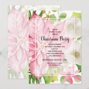 Weihnachtsfeiertag Pink Poinsettia Flora Einladung
