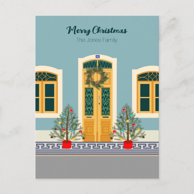 Weihnachtsfeiertag Portugiesisches Haus Postkarte (Vorderseite)