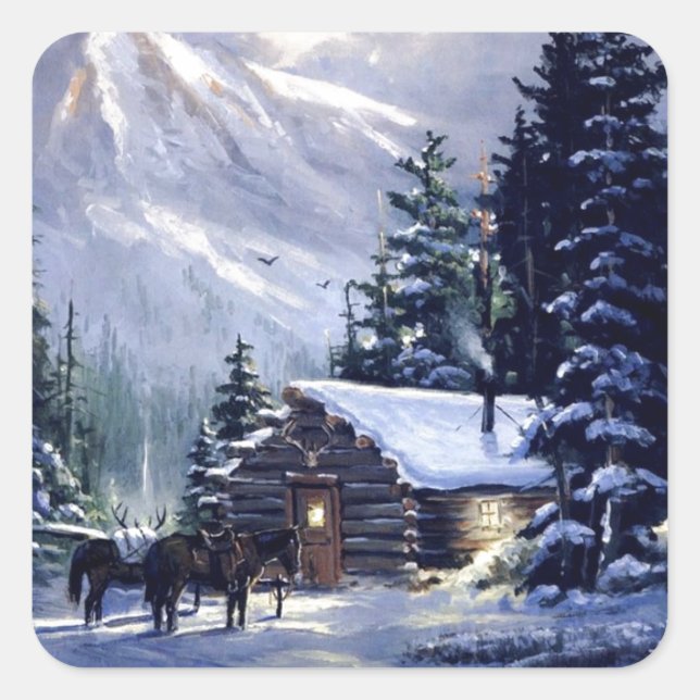 Weihnachtsfeiertag Quadratischer Aufkleber (Vorderseite)