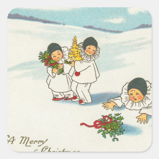 Weihnachtsfeiertag Quadratischer Aufkleber (Vorderseite)