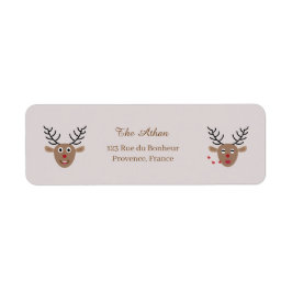 Weihnachtsfeiertag Reindeer Blush-Rücksendeadresse