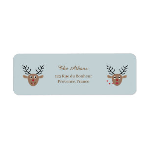 Weihnachtsfeiertag Reindeer Dusty Blue Adresse