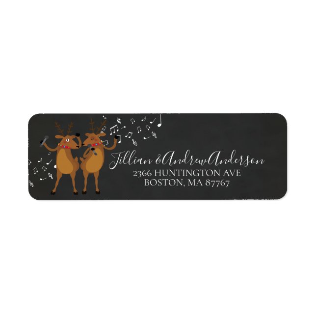 Weihnachtsfeiertag-Rentier-Adressetikett (Vorne)