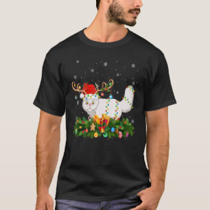 Weihnachtsfeiertag Rentier Hut Santa Perserkatze C T-Shirt