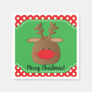Weihnachtsfeiertag Rentier Polka Dot Party Custom Serviette
