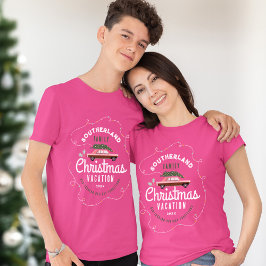 Weihnachtsfeiertag Retro Rosa Vintage Auto T-Shirt