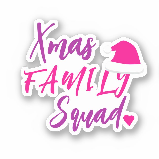 Weihnachtsfeiertag Rosa Weihnachtsmannmütze lustig Aufkleber (Vorderseite)