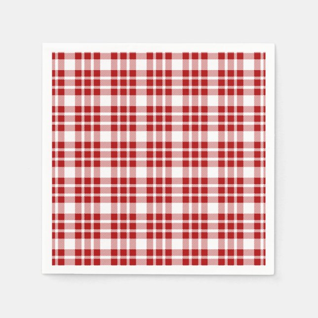 Weihnachtsfeiertag Rot Kariert Serviette (Vorderseite)