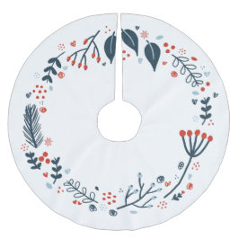 Weihnachtsfeiertag Rot und Blau Polyester Weihnachtsbaumdecke