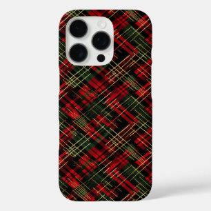Weihnachtsfeiertag Rot und Grün Karierte Goldfolie iPhone 16 Pro Hülle