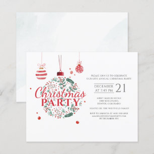Weihnachtsfeiertag Rotes Grünes Party Einladung
