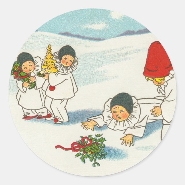 Weihnachtsfeiertag Runder Aufkleber (Vorderseite)