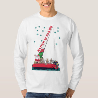 Weihnachtsfeiertag Sailer Santa Segelboot T-Shirt