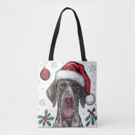 Weihnachtsfeiertag Santa Dog Pointer Tote Tasche
