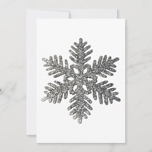 Weihnachtsfeiertag Silber Snowflake Star Design Feiertagskarte (Vorderseite)