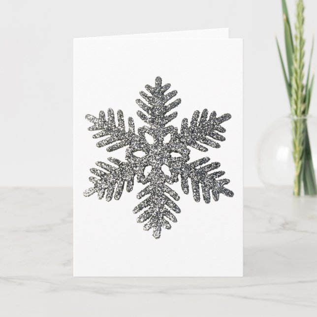 Weihnachtsfeiertag Silber Snowflake Star Design Feiertagskarte (Vorderseite)