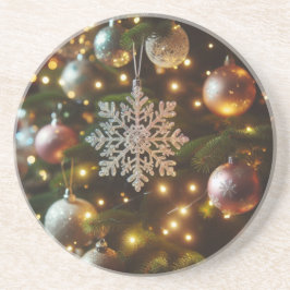 Weihnachtsfeiertag Silver Snowflake Ornamente Getränkeuntersetzer