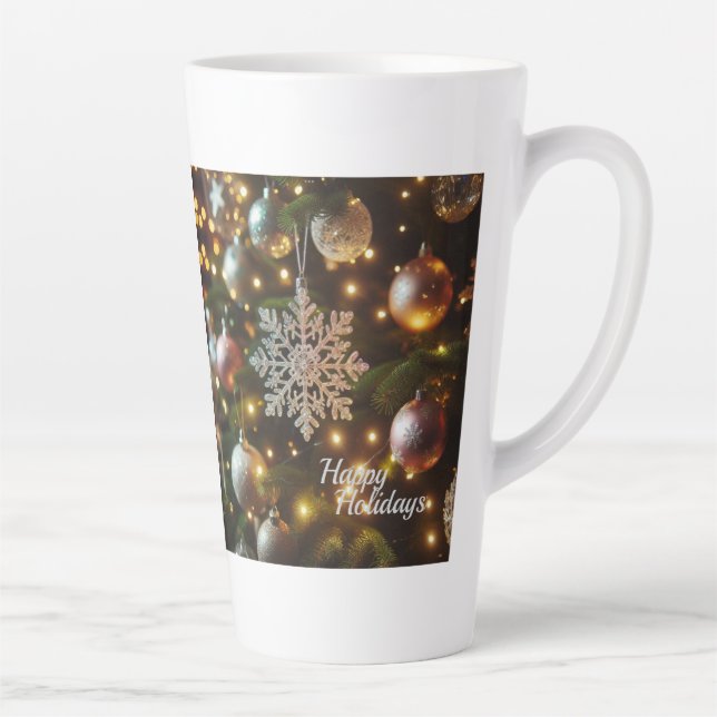 Weihnachtsfeiertag Silver Snowflake Ornamente Milchtasse (Rechts)