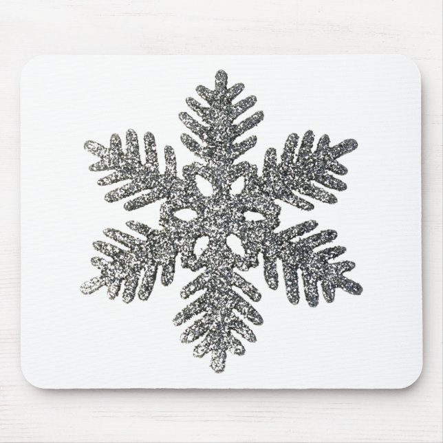 Weihnachtsfeiertag Silver Snowflake Star Design. Mousepad (Vorne)