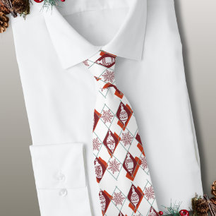 Weihnachtsfeiertag Skandinavien Rotes Weiß Muster Krawatte