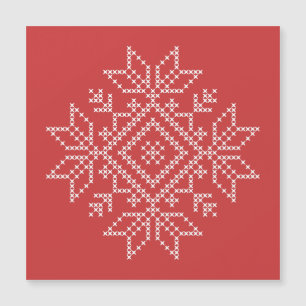 Weihnachtsfeiertag skandinavische Schneeflocke Magnetkarte