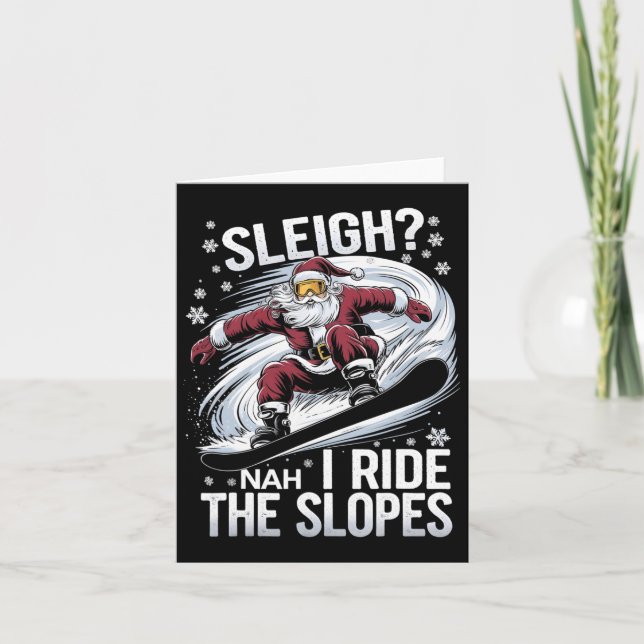 Weihnachtsfeiertag Snowboarden I Ride Karte (Vorderseite)