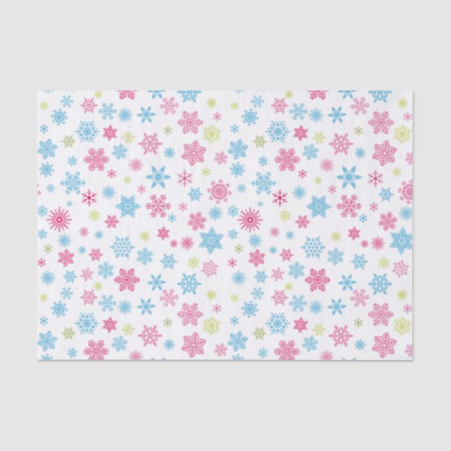 Weihnachtsfeiertag Snowflake Muster Seidenpapier (Vorderseite)