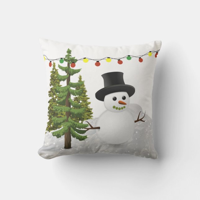 Weihnachtsfeiertag Snowman Patio / Kissen (Vorderseite)