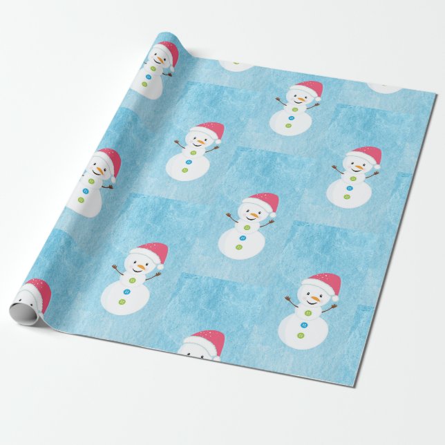 Weihnachtsfeiertag Snowman Pattern Geschenkpapier (Ungerollt)