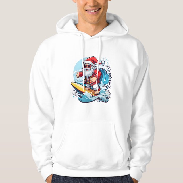 Weihnachtsfeiertag Surfen Weihnachtswaves Hoodie (Vorderseite)