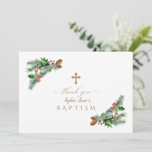 Weihnachtsfeiertag-Taufe Dankeskarte