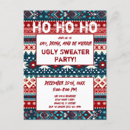 Weihnachtsfeiertag Ugly Sweater Party Postkarte