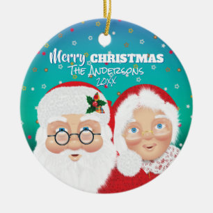 Weihnachtsfeiertag und Frau Claus Keramik Ornament