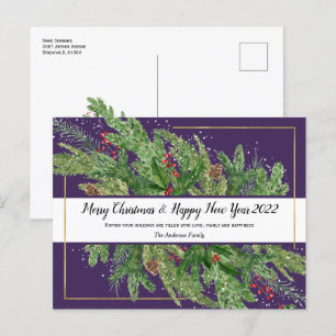 Weihnachtsfeiertag und Neues Jahr 2022 Postkarte