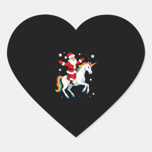 Weihnachtsfeiertag - Unicorn Herz-Aufkleber
