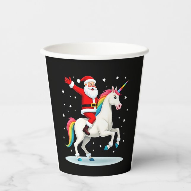 Weihnachtsfeiertag - Unicorn Pappbecher (Vorderseite)